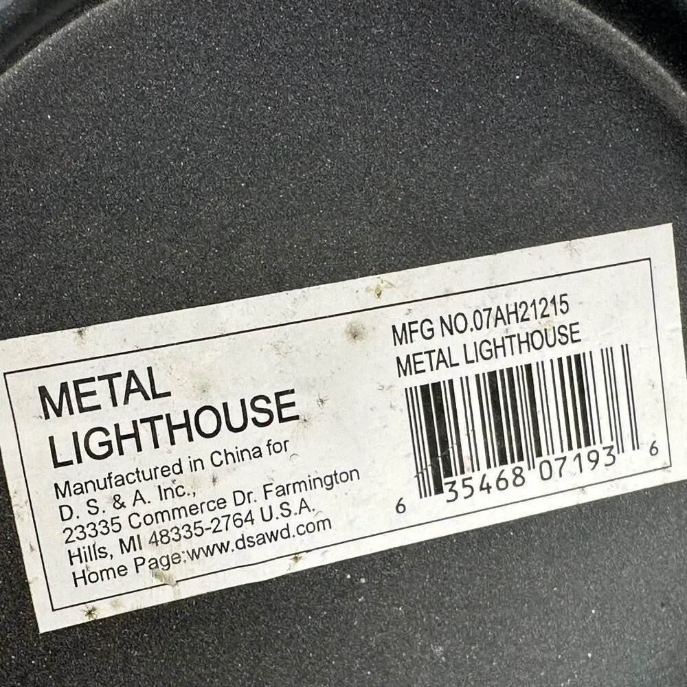Vintage Metal Lighthouse Lantern Candle Holder Nautical Coastal Home Decor